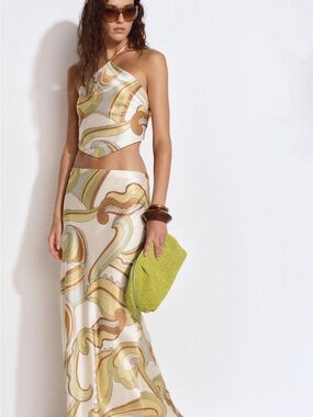 Reformation Silk Maxi Skirt SET